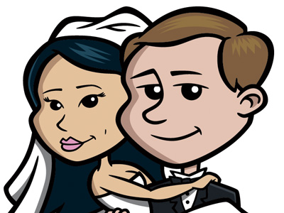 wedding cartoon characters vector coghill