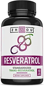 3. مكملات الريسفيراترول من شركة تشو نيوترشن Zhou Nutrition Resveratrol supplement