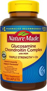 1. مركب جلوكوزامين كوندرويتين المصنوع من الطبيعة مع ميثيل سلفونيل الميثان Nature Made glucosamine chondroitin complex with MSH