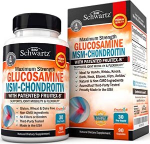 9. مكملات دعم المفاصل بيوشوارتز الجلوكوزامين MSM-شوندروتن مع براءة اختراع فروتكس-B BioSchwartz glucosamine MSM-chondroitin with patented fruitex-B