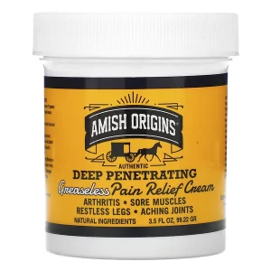 2.أميش أوريجينز‏، اختراق عميق، كريم تخفيف الآلام غير دهني Amish origins deep penetrating greasless pain relief cream