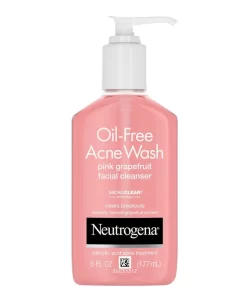 10.نيوتروجينا ، غسول لحب الشباب الخالي من الزيوت ، منظف للوجه بالجريب فروت الوردي Neutrogena Oil-Free Acne Wash Pink Grapefruit Facial Cleanser