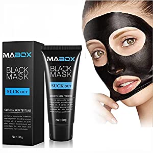 18.  قناع مزيل الرؤوس السوداء مابوكس ديب، قناع الفحم الأسود الطبيعي المنشط Mabox Blackhead Remover Mask, Activated Natural Charcoal Black Mask