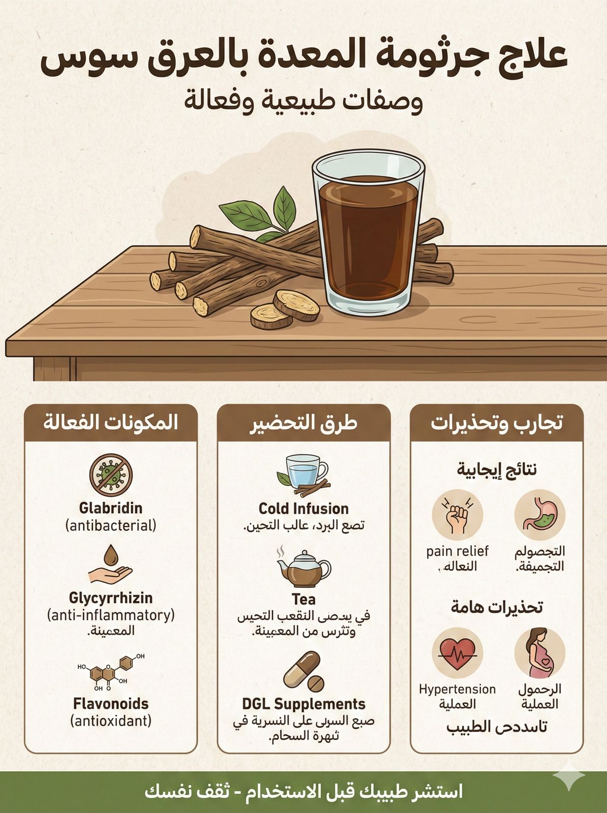 العرق سوس وجرثومة المعدة: العلاج الطبيعي المكمل