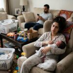 جوزي تجاهلني بعد الولادة قصة أم تعاني بعد ولادتها أنا اسمي "ليلى"، وعمري ما تخيلت إن أقصى درجات الوحدة اللي ممكن أحسها في حياتي هتكون وأنا متجوزة.. وابني في حضني. الدنيا كانت ليل وسكوت، مفيش غير صوت همهمة التلفزيون وعياط "يوسف" المتقطع، ابني اللي لسه مولود. كنت عمالة أهز جسمي يمين وشمال تحت نور الصالة الأصفر، بتحرك بس بالغريزة، لأن جسمي مبقاش حاسه إنه بتاعي خلاص. كل حتة فيا بتوجعني. ضهري ، و بطني لسه بتشد عليا من الولادة. والتيشيرت بتاعي ريحته لبن وعرق وتعب. بس على الكنبة، كان "خالد" جوزي مريح فارد رجله، وعينه مدفونة في الموبايل. قدامه علبة بيبسي فاضية وكيس شيبسي نصه مأكول. كان باين إن دي هي كل مسؤولياته في الدنيا. بقالنا ٣ أسابيع من يوم ما خلفت "يوسف" ٣ أسابيع من غير نوم. ٣ أسابيع عياط متواصل. ٣ أسابيع وأنا بحس إني بختفي بالبطيء. كنت متخيلة إننا هنبقى فريق. إننا هنبص لبعض الساعة ٣ الفجر وإحنا ميـ,ـتين من التعب ونضحك في وش بعض. إننا هنشارك الخوف، والحب، واللخبطة دي سوا. بس الحقيقة كانت غير كده خالص. "ممكن تساعدني في الببرونات؟" سألته وصوتي بيترعش. حتى ما رفعش عينه يبصلي. تابع المزيد من القصص على صفحة ثقف نفسك "أنا كنت شقيان طول اليوم يا ليلى.. محتاج أرتاح". كلمة "أرتاح" دي دبحنـي زي السكينة. أنا مكنتش بنام أكتر من ساعتين على بعض. جسمي لسه ماخفش. عقلي كان جاب آخره. بس ماتكلمتش ولا كلمة. اديته ضهري، وضميت "يوسف" على صدري، وفضلت ألف في الصالة، مرة ورا مرة، لحد ما عياطه هدي وبقى شهقات صغيرة.. وبعدين نفسه انتظم ونام. لما أخيراً نام، حطيته في سريره وقعدت على طرف السرير. في انعكاس الشباك، شوفت وشي.. شاحب، سواد تحت عيني، وشعري ملموم كحكة منكوشة. أنا مكنتش عارفة نفسي. كنت شايفة ست وحيدة تماماً. بعدها بليلتين، كل حاجة جوايا وصلت لنقطة الانفـ.ـجار. "يوسف" مش عايز يبطل عياط. وشه كان أحمر وضاغط على إيده جامد. كنت عمالة ألف بيه، وصوتي اتنبح من كتر الأغاني اللي مبقاش ليها مفعول. دراعاتي كانت بتترعش. كنت حاسة إني فاضية تماماً من جوا. بصيت ناحية الكنبة. "خالد" كان رايح في سابع نومة. ضوء التلفزيون كان بينور ويطفي على وشه. ولا اتحرك. ولا سمع أي حاجة. في لحظة.. حاجة اتكسرت. وقعت على الأرض و"يوسف" في حضني وانهارت. حاولت مطلعش صوت، بس العياط طلع غصب عني.. عياط يوجع، عياط يأس. كنت عايزة أصرخ في وشه وأقوله: "بص علينا، إحنا بنغرق!". بس معملتش كده. كل اللي عملته إني حضنت ابني وفضلت أهمس وأعيد: "خلاص يا حبيبي.. ماما هنا.. ماما جنبك". وساعتها فهمت إن الليلة دي مكنتش النهاية.. دي كانت بداية حاجة هتغير حياتنا للأبد. وووو لمتابعه القصه كامله لايك و 5 تعليقات ب تم هنا وهتنزل القصه في اول تعليق لا تفوّت الاحداث الحقيقية .